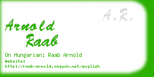 arnold raab business card